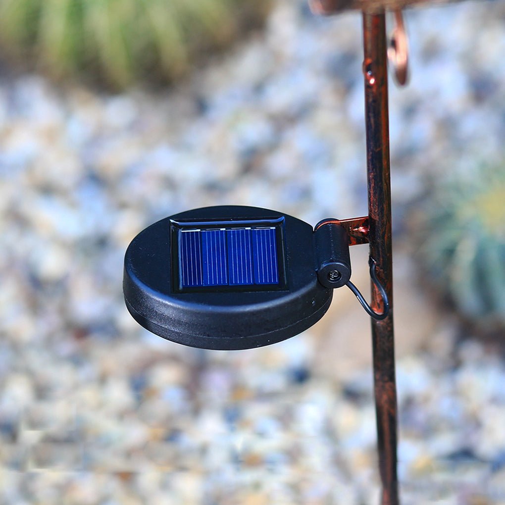 Round Iron Hollow Solar Lawn Lights with Flower Projection