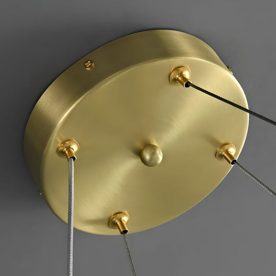 Round Luxury Long Crystal Copper Post Modern Chandelier Dining Room Lights