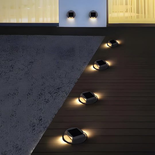 Round Solar LED Step and Deck Light