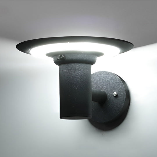 Round UFO-Shaped Solar LED Outdoor Wall Sconce Waterproof Light