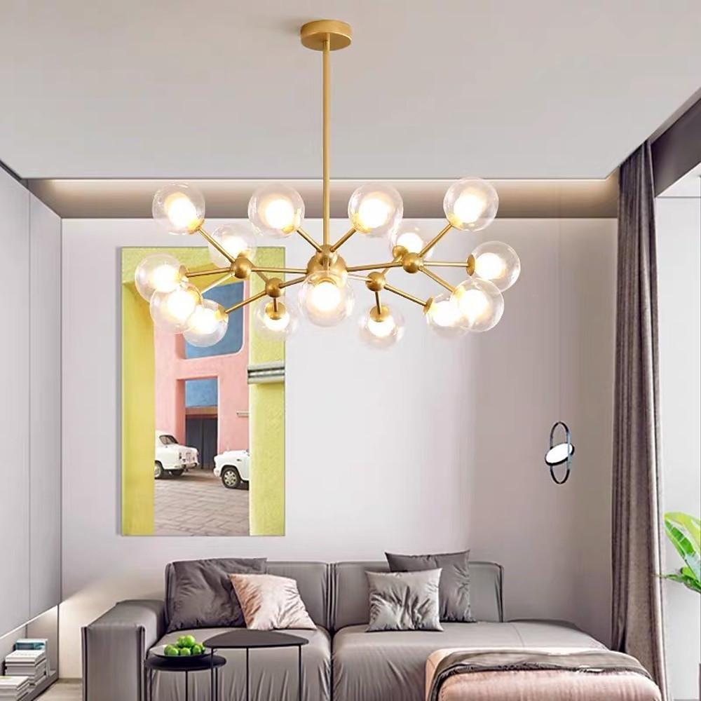 Modern Cluster Sputnik 15-Light Glass LED Chandelier