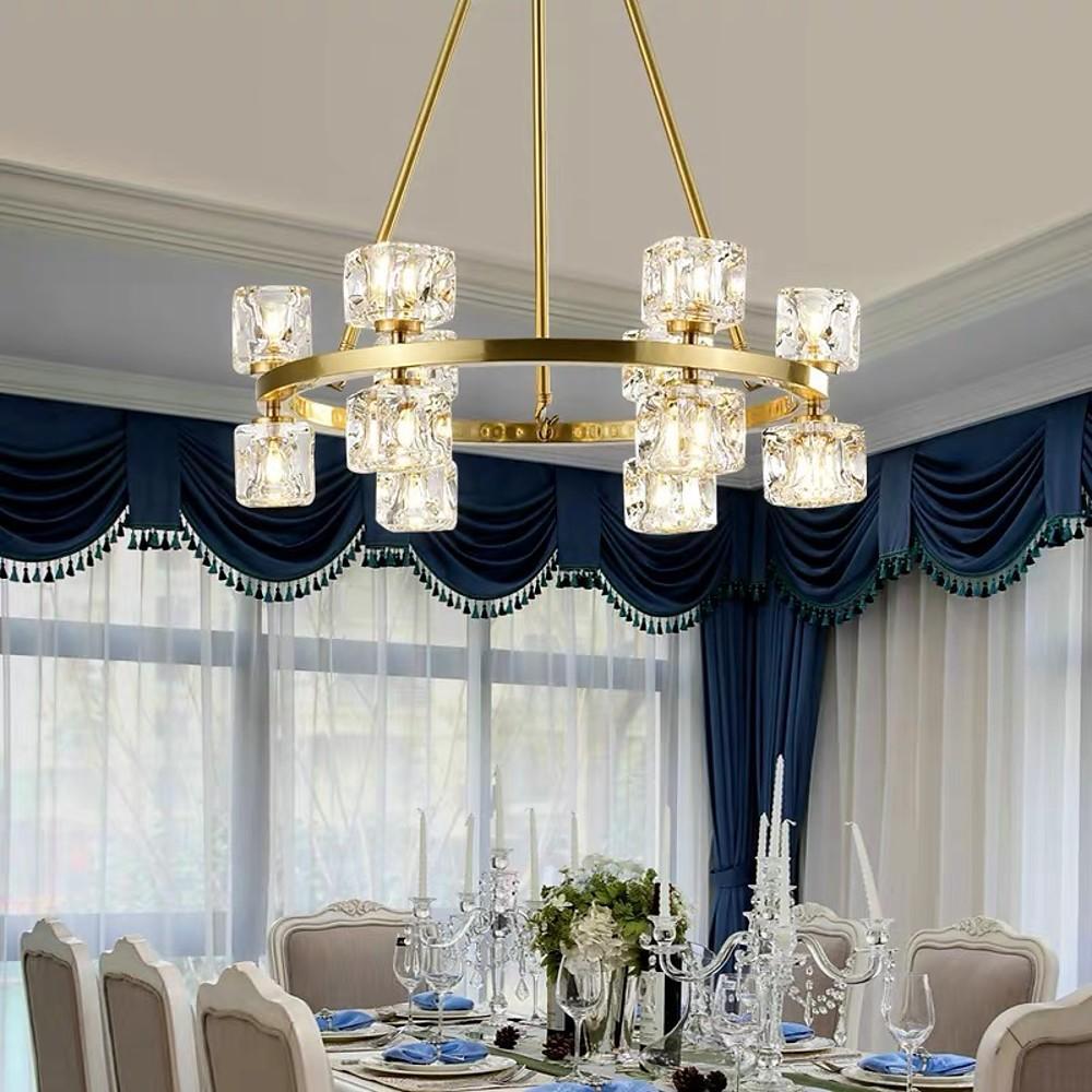 Circles Spotlights Industrial Brass LED Chandelier Ceiling Light