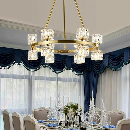 Circles Spotlights Industrial Brass LED Chandelier Ceiling Light