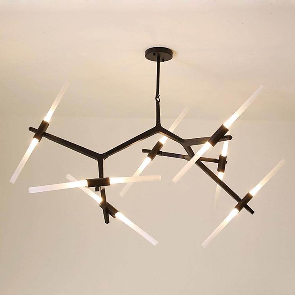 Industrial Drone-Shaped Brass Sputnik Chandelier – 14-Light LED