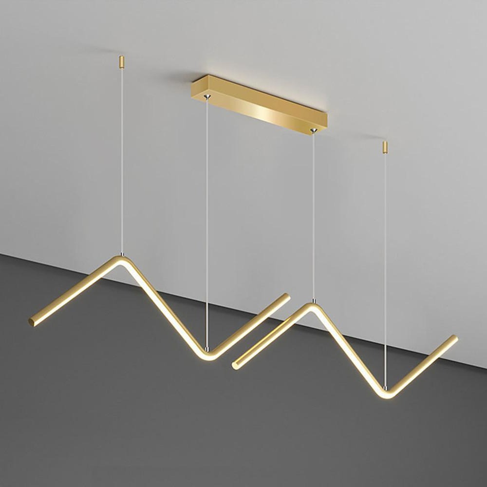 Nordic Minimalist LED 2 Lights Wave Shaped Dimmable Pendant Light