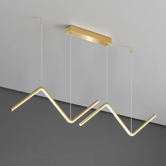 Nordic Minimalist LED 2 Lights Wave Shaped Dimmable Pendant Light