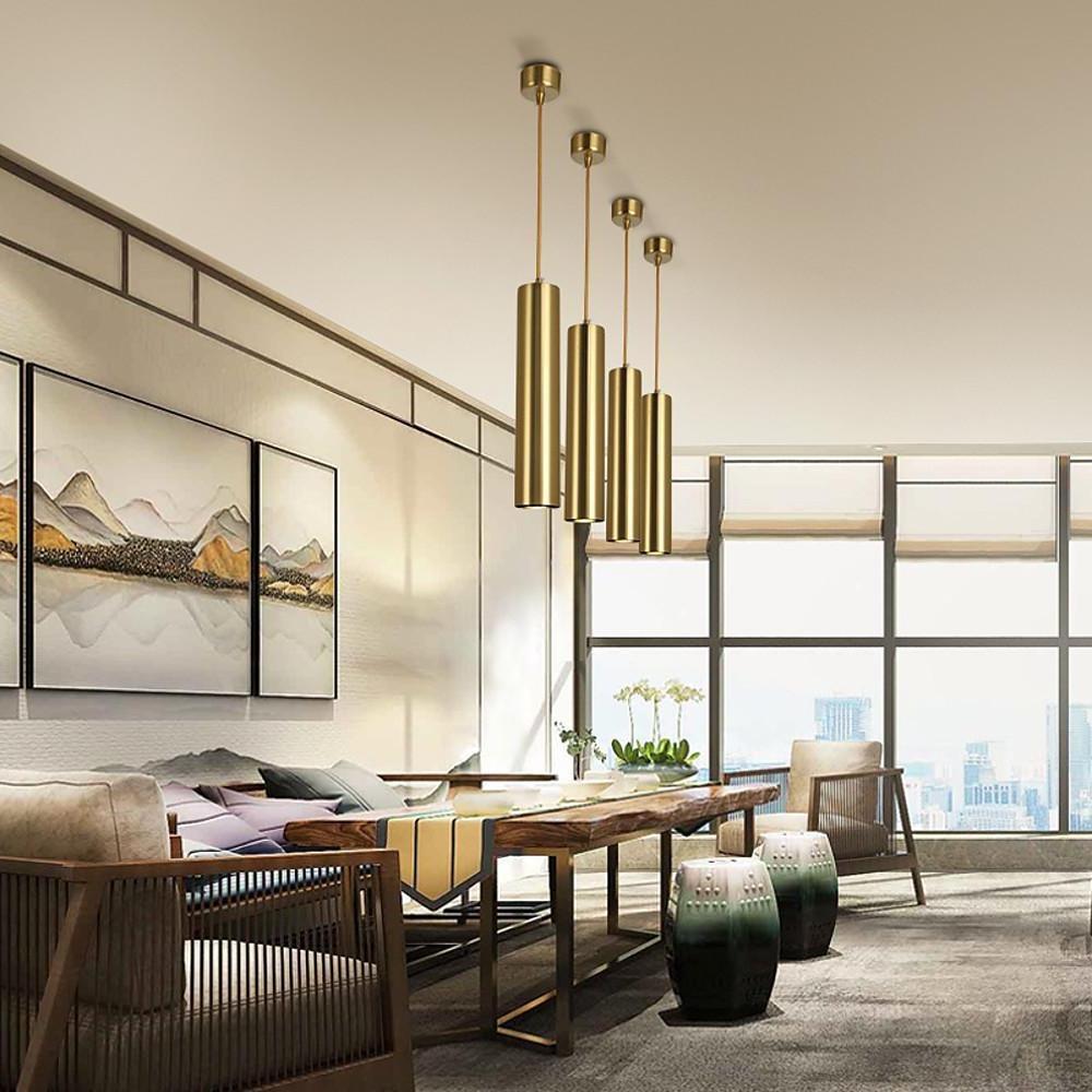 Unique Elongated Linear Metal Industrial Kitchen Island Pendant Light