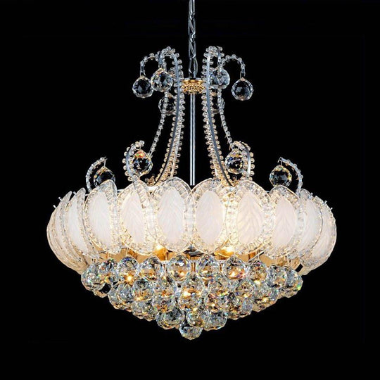 8-Light Modern Gold/Silver Vintage Crystal LED Chandelier – Drum Pendant Light