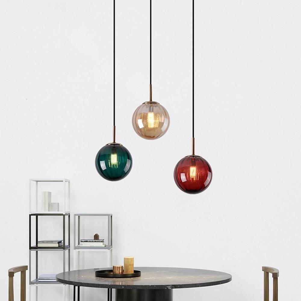 Ball-Shaped Electroplated Glass LED Modern Pendant Light