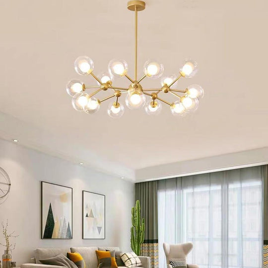 Modern Cluster Sputnik 15-Light Glass LED Chandelier