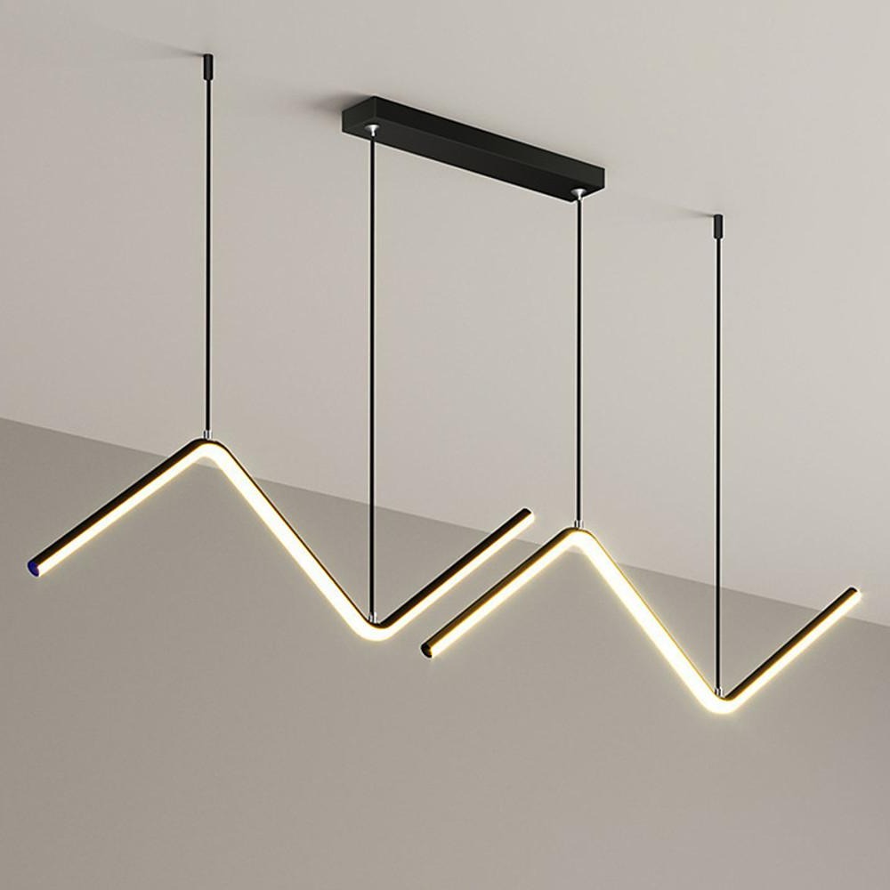 Nordic Minimalist LED 2 Lights Wave Shaped Dimmable Pendant Light