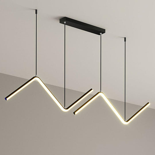 Nordic Minimalist LED 2 Lights Wave Shaped Dimmable Pendant Light