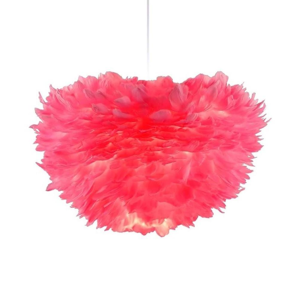 Feather Design Pink Chandelier Ceiling Light