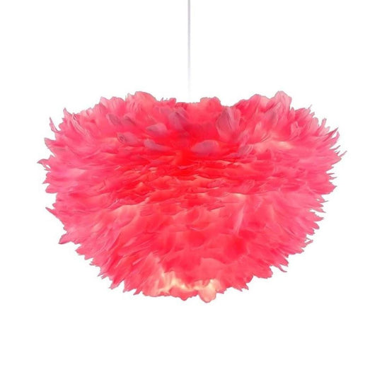 Feather Design Pink Chandelier Ceiling Light