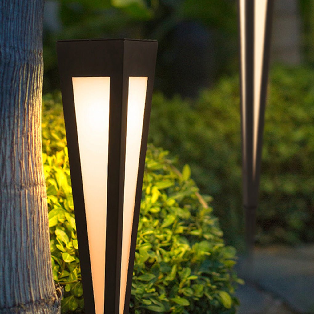 Adjustable RGB Solar LED Pathway Light with Square Top and Conical Base