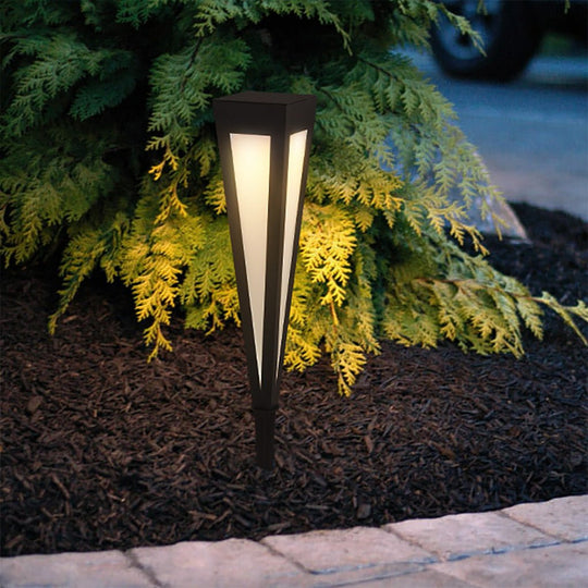 Adjustable RGB Solar LED Pathway Light with Square Top and Conical Base
