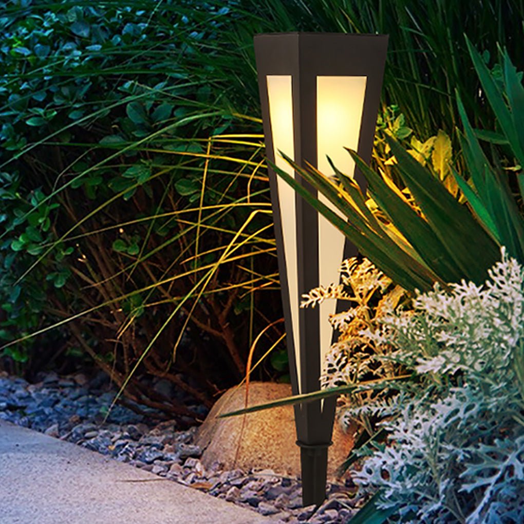 Adjustable RGB Solar LED Pathway Light with Square Top and Conical Base