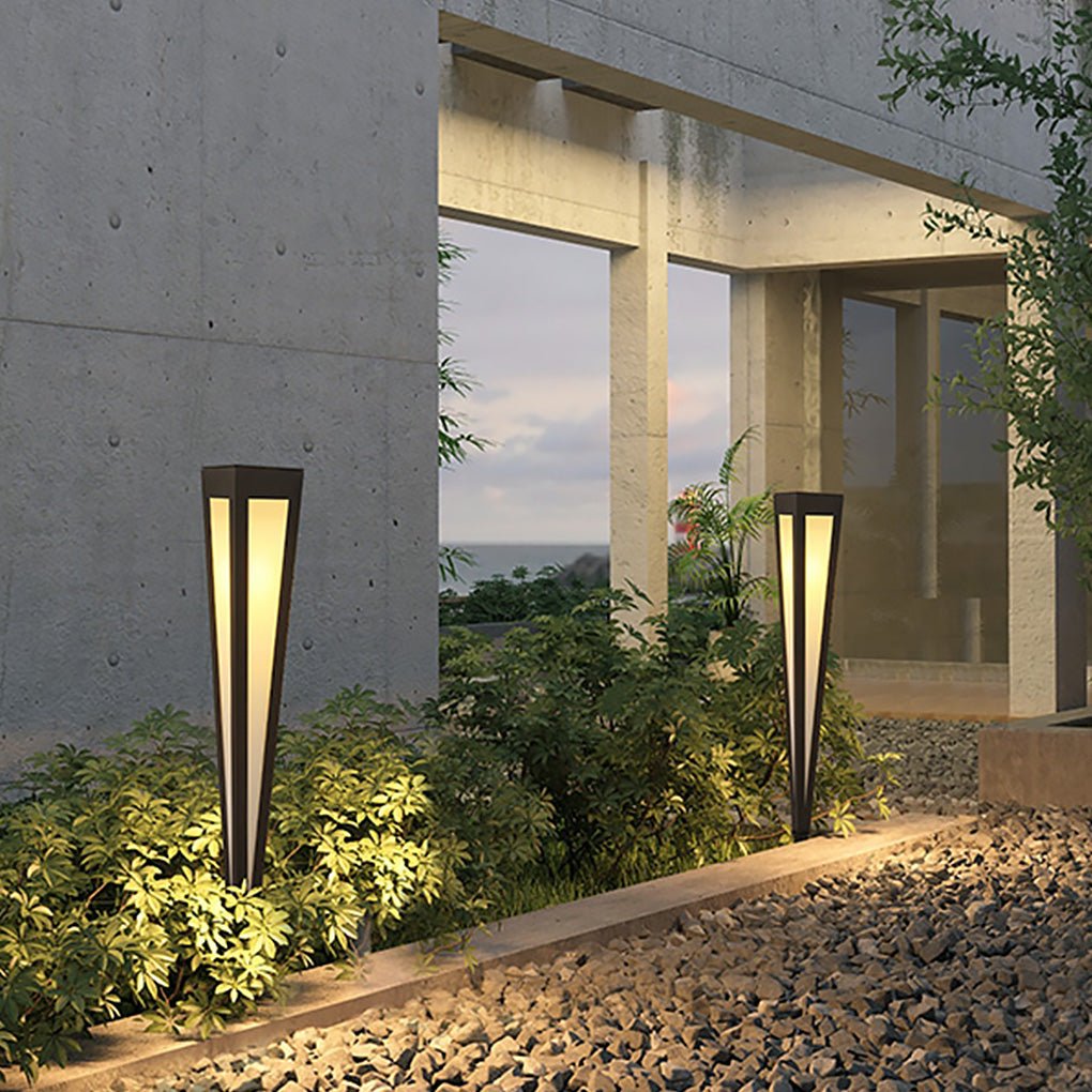 Adjustable RGB Solar LED Pathway Light with Square Top and Conical Base