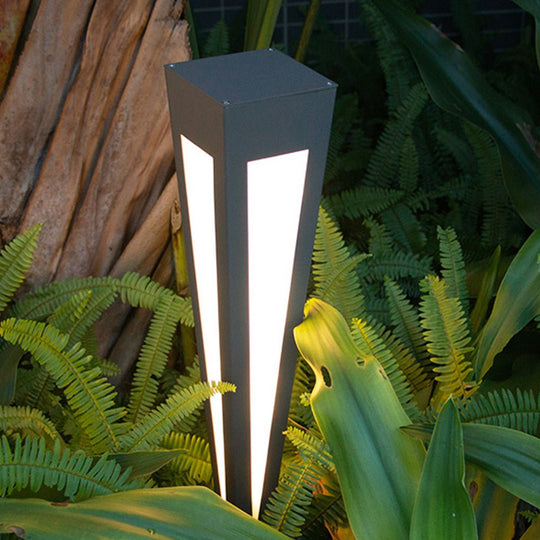 Adjustable RGB Solar LED Pathway Light with Square Top and Conical Base