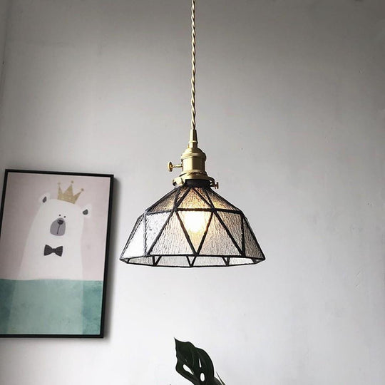 Lantern Industrial Glass Metal Pendant Light