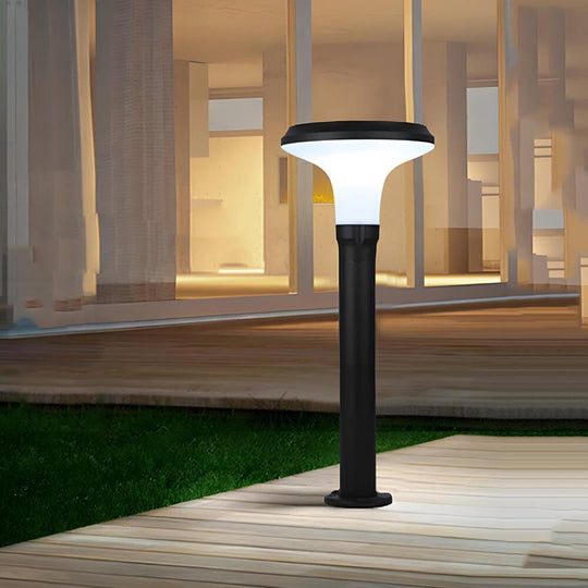 Sleek Black Solar LED Lawn Path Light – Contemporary Outdoor Lighting