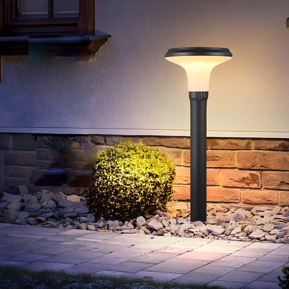 Sleek Black Solar LED Lawn Path Light – Contemporary Outdoor Lighting