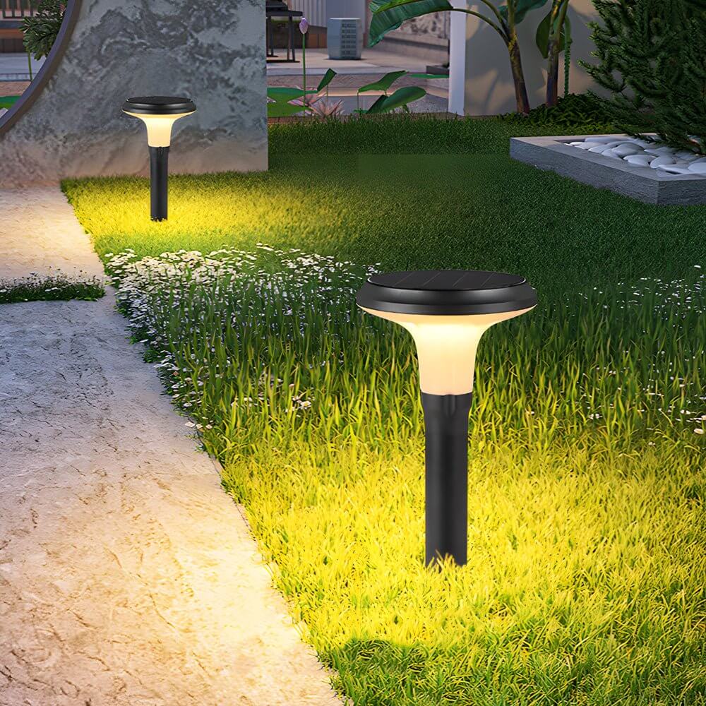 Sleek Black Solar LED Lawn Path Light – Contemporary Outdoor Lighting
