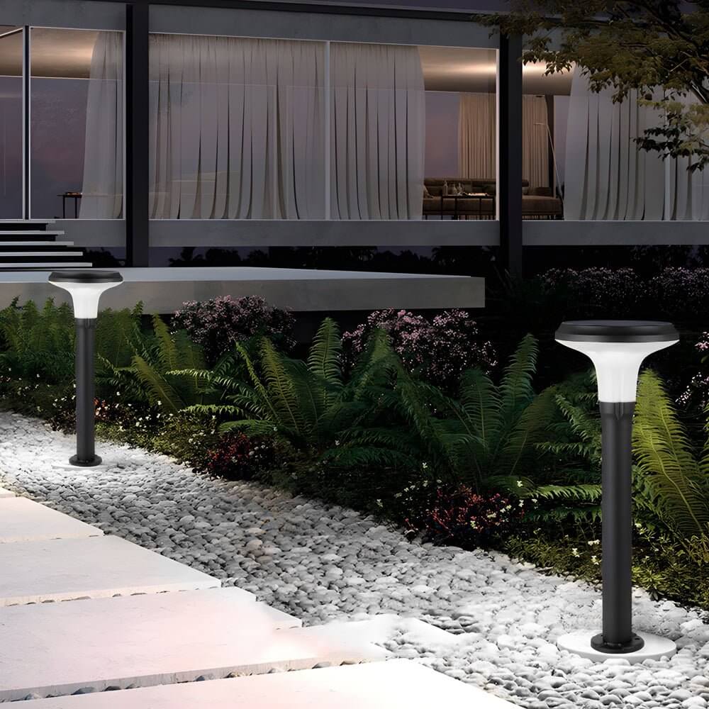 Sleek Black Solar LED Lawn Path Light – Contemporary Outdoor Lighting