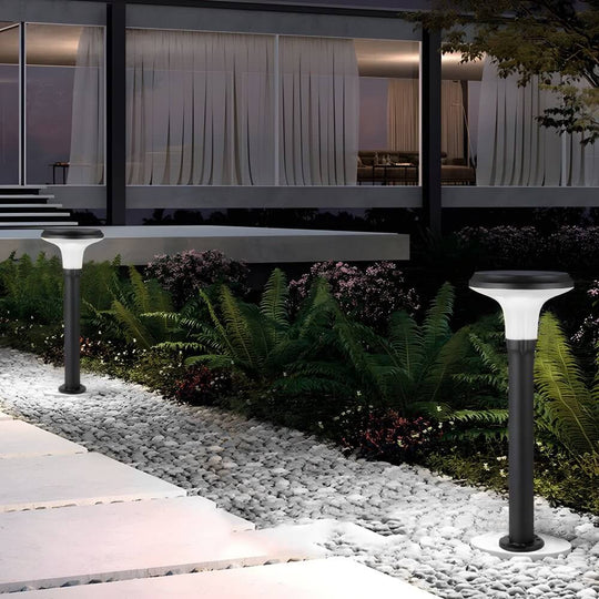 Sleek Black Solar LED Lawn Path Light – Contemporary Outdoor Lighting