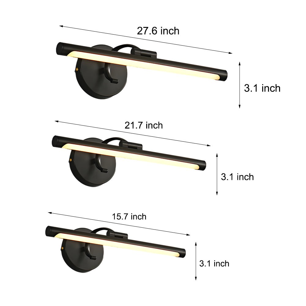 Sleek Rotatable Copper LED Bathroom Vanity Light Over Mirror