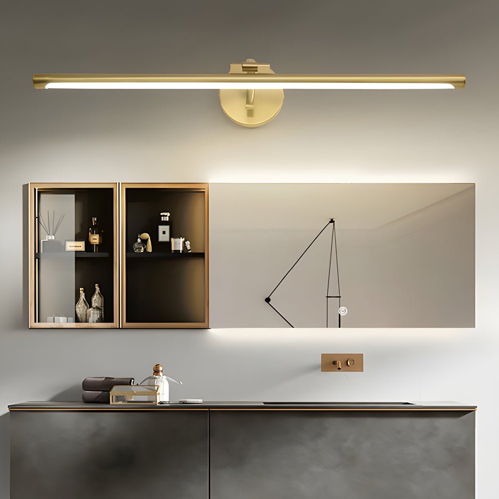 Sleek Rotatable Copper LED Bathroom Vanity Light Over Mirror