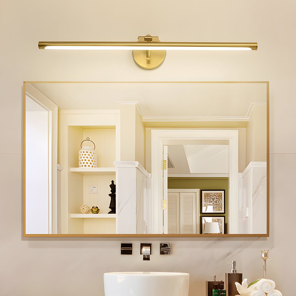 Sleek Rotatable Copper LED Bathroom Vanity Light Over Mirror