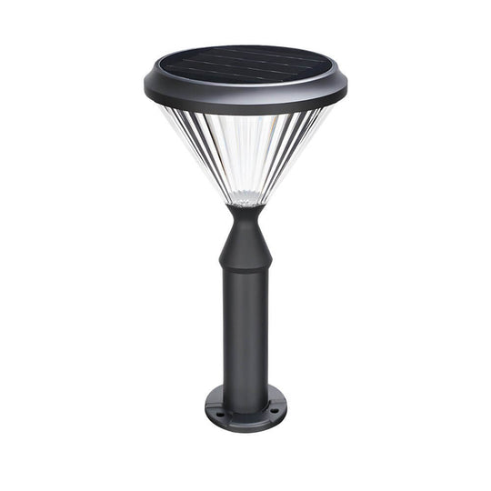Sleek Solar LED Outdoor Landscape Post Pole Lights - Black Tapered Top