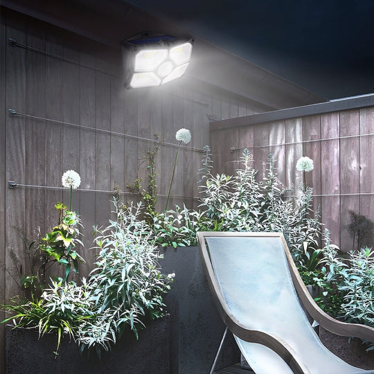 Solar Motion Sensor LED Outdoor Wall Lamp Waterproof Garden Light