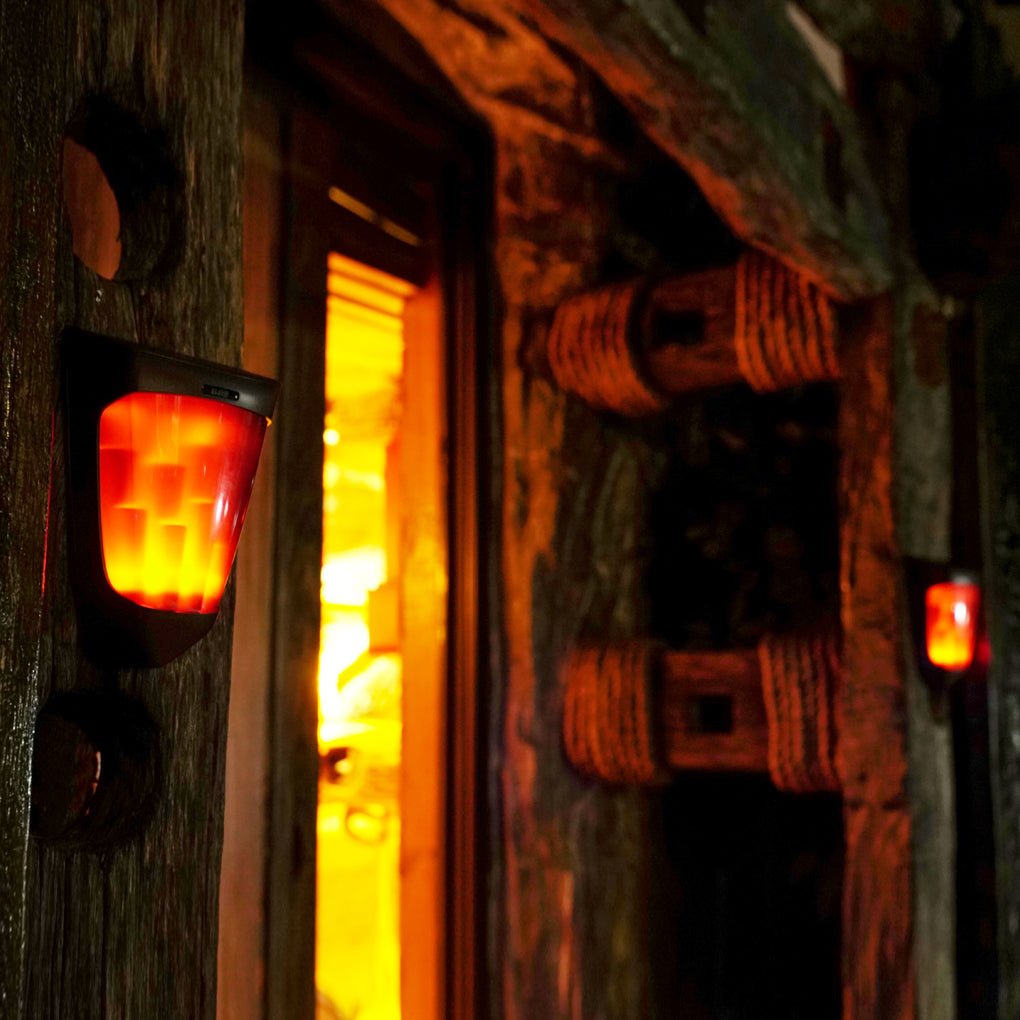 Solar Energy LED Outdoor Flame Wall Lamp