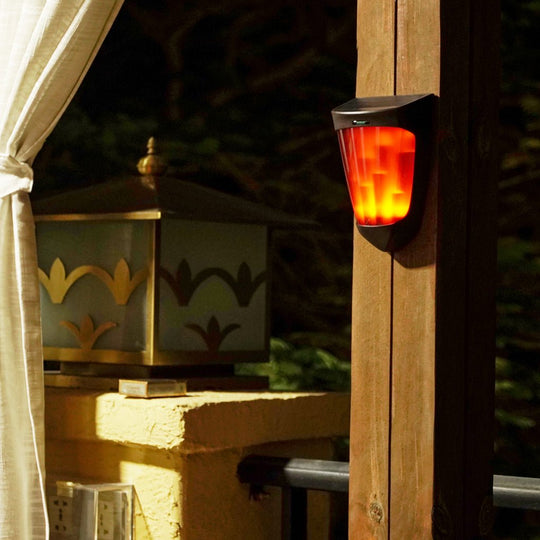 Solar Energy LED Outdoor Flame Wall Lamp