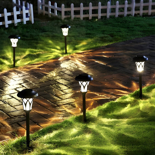 Solar Glass & Metal LED Stake Lawn Light