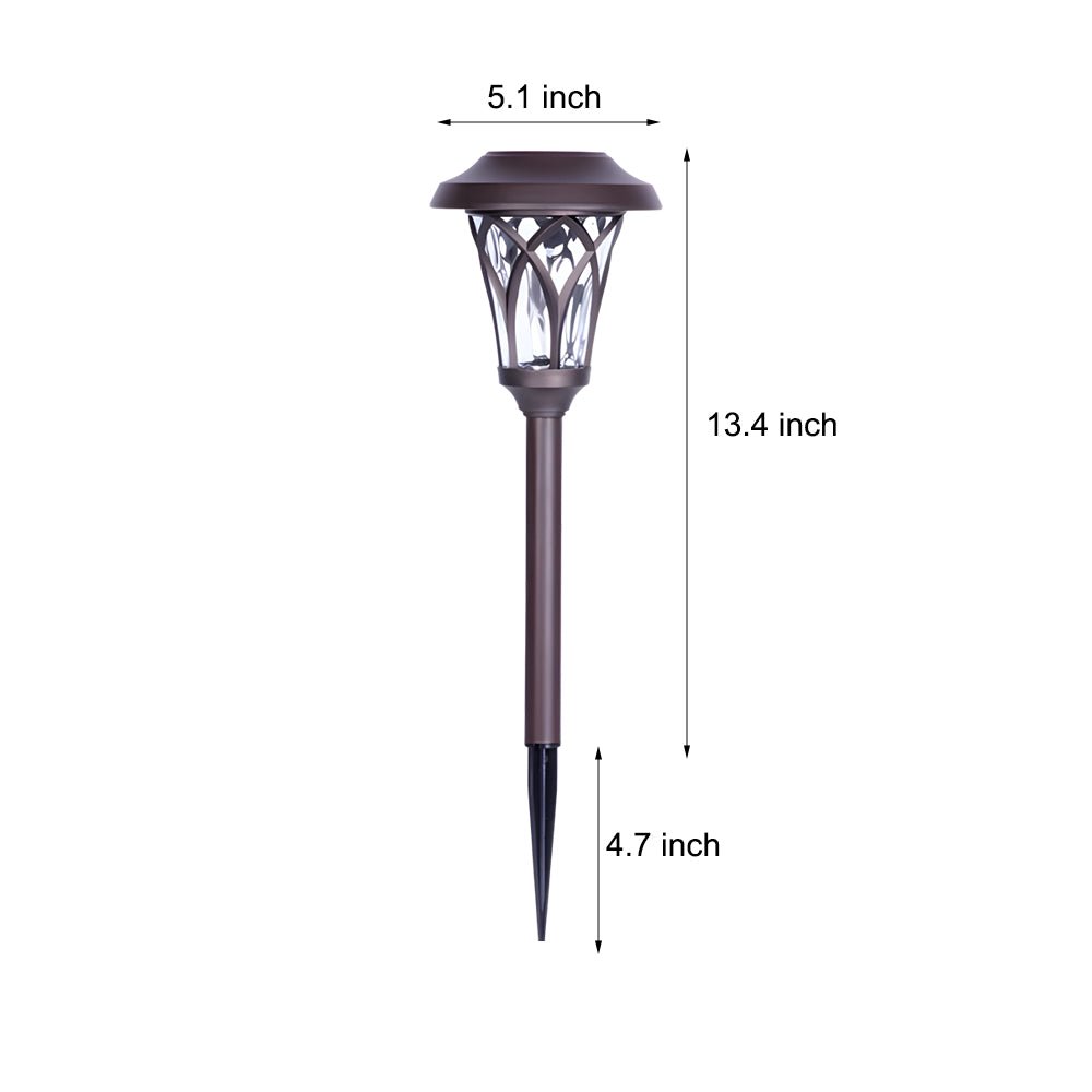 Solar Glass & Metal LED Stake Lawn Light