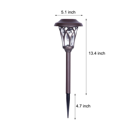 Solar Glass & Metal LED Stake Lawn Light