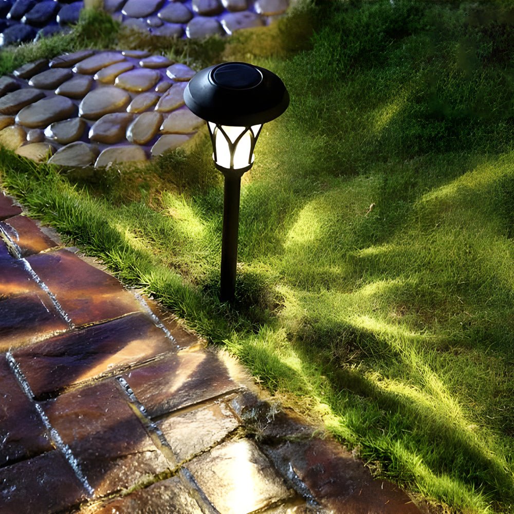 Solar Glass & Metal LED Stake Lawn Light