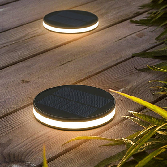 LED Waterproof Ground Dish Lights with Solar Top & Side Emitting Design