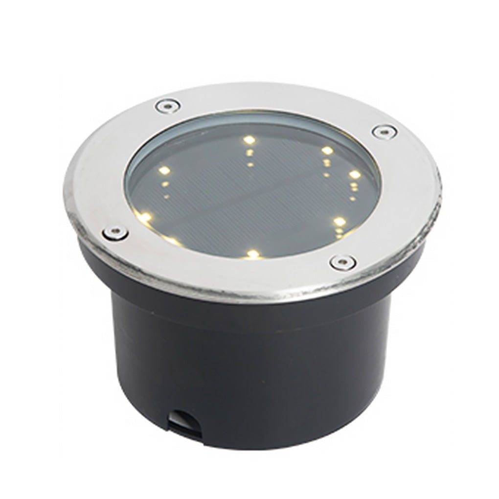 LED Waterproof Ground Dish Lights with Solar Top & Side Emitting Design