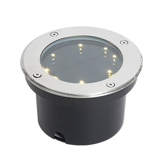 LED Waterproof Ground Dish Lights with Solar Top & Side Emitting Design