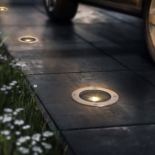 LED Waterproof Ground Dish Lights with Solar Top & Side Emitting Design