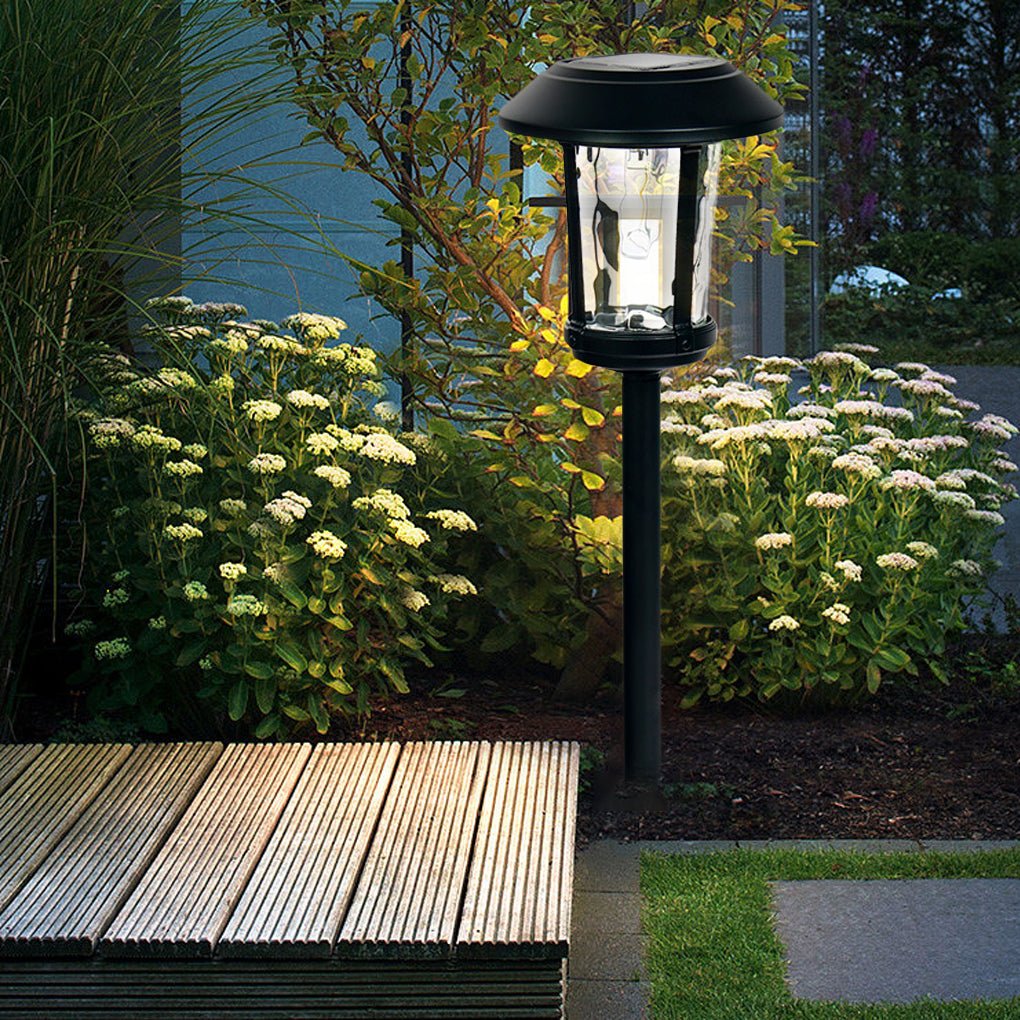 Elegant Solar LED Outdoor Post Light with Water Glass Lens