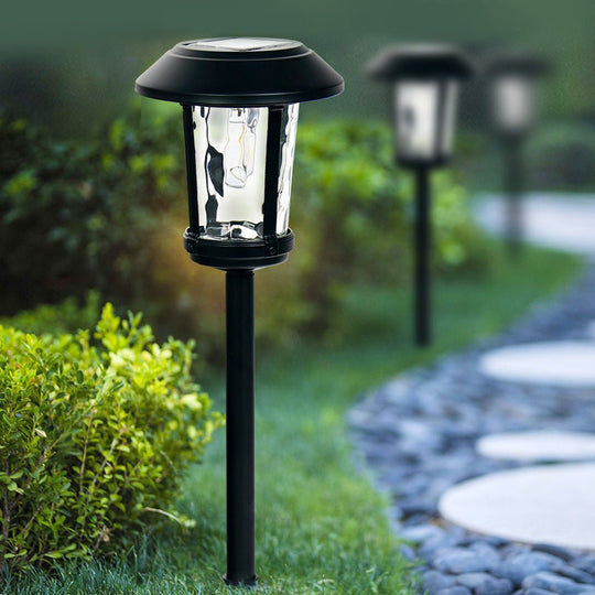 Elegant Solar LED Outdoor Post Light with Water Glass Lens