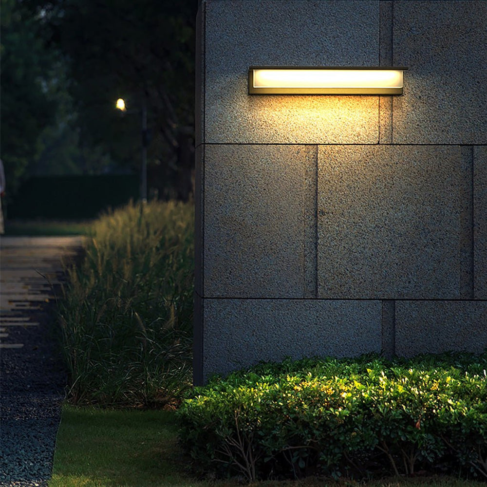 Contemporary Rectangle Weatherproof Stainless Steel Outdoor Wall Light