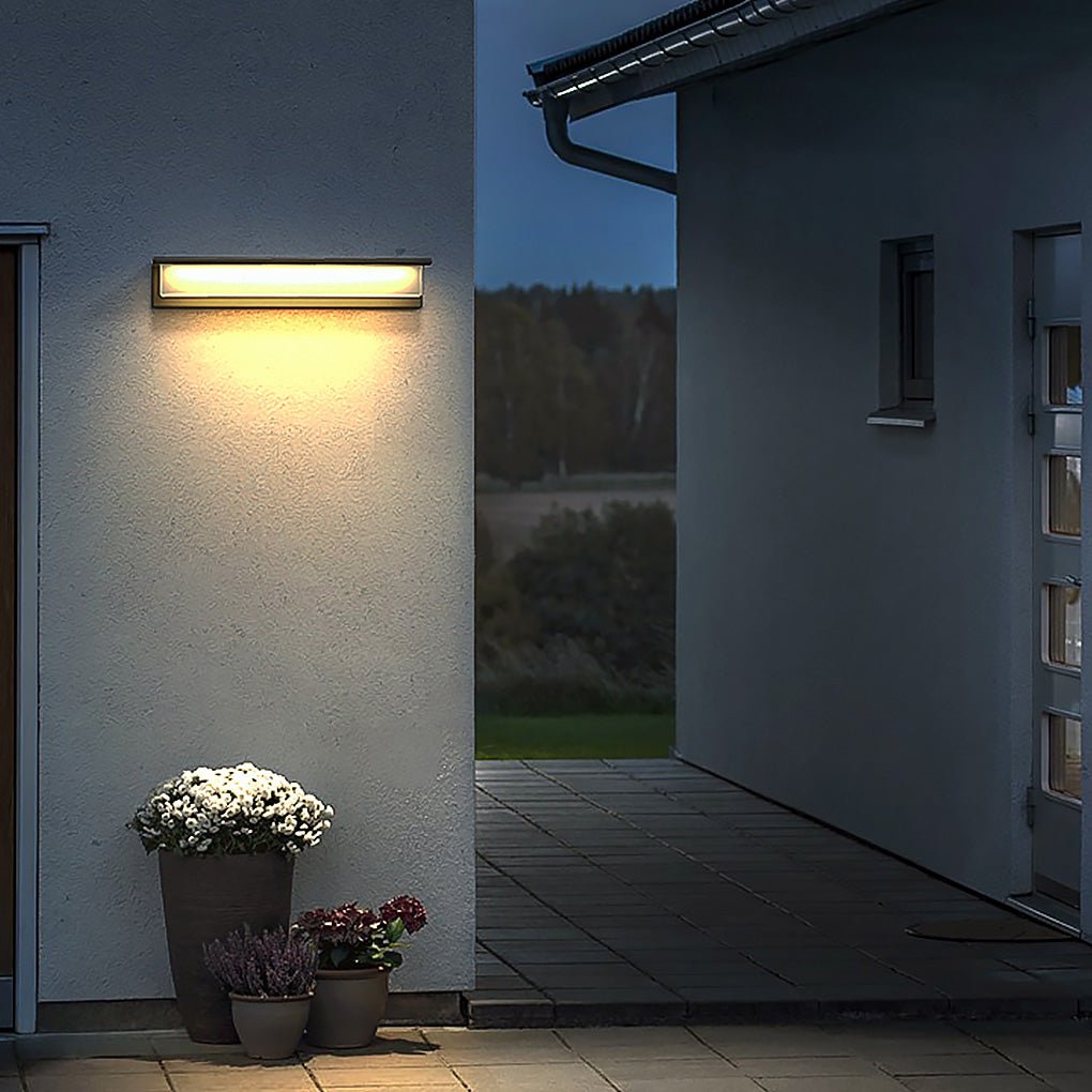 Contemporary Rectangle Weatherproof Stainless Steel Outdoor Wall Light