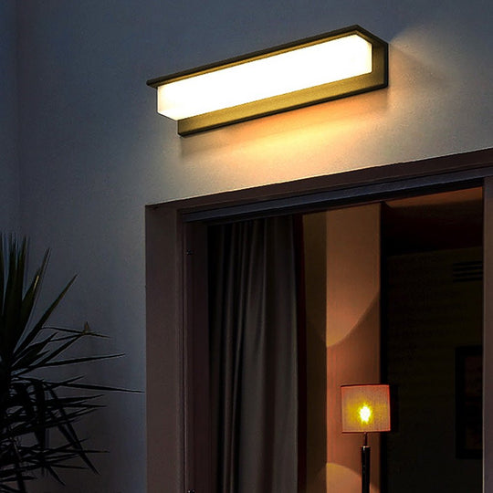 Contemporary Rectangle Weatherproof Stainless Steel Outdoor Wall Light