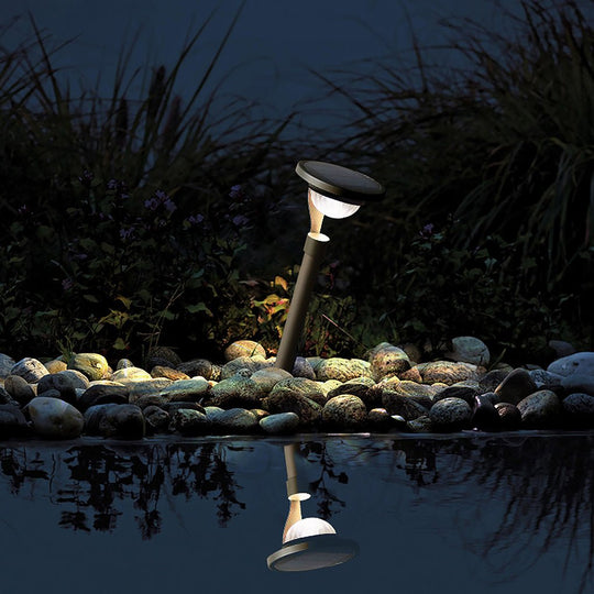 Conical Floating Top Solar Pathway Light Auto On Off Waterproof Outdoor Lamp